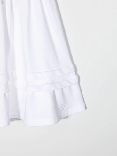 Shop Mm6 Maison Margiela Embroidered-logo Flared Skirt In White