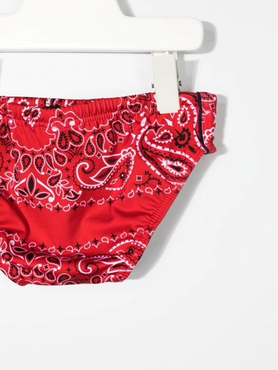 Shop Mc2 Saint Barth Bandana-print Swim Trunks In Red