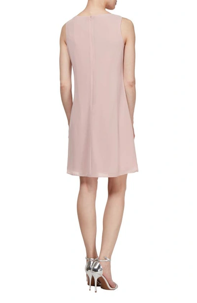 Shop Sl Fashions Two-piece Cape Cocktail Dress In Faded Rose