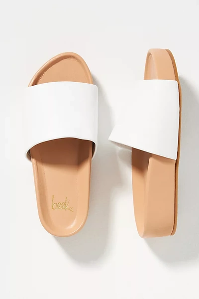 Shop Beek Pelican Slide Sandals In White