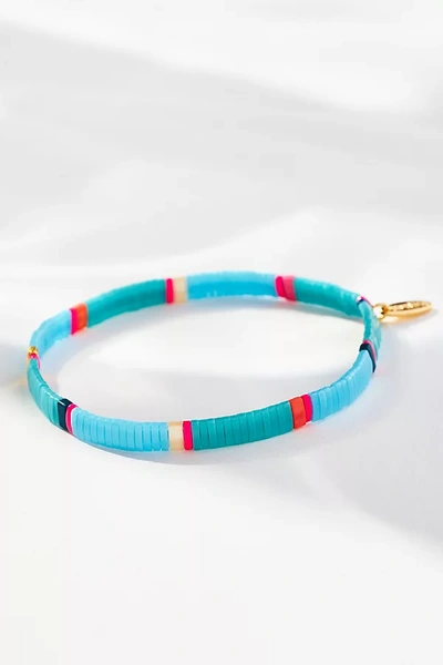 Shop Anthropologie Beaded Chicklet Bracelet In Blue