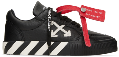 Shop Off-white Kids Black Vulcanized Sneakers In Black White