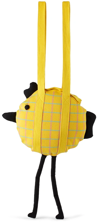 Shop Ligne Noire Kids Yellow Check Hen Bag