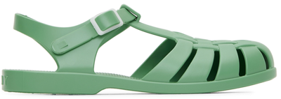 Shop Tiny Cottons Kids Green Jelly Sandals In J22 Soft Green