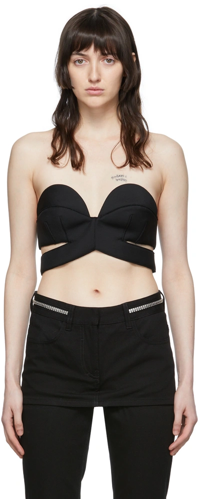 Givenchy Sweetheart-neck Cropped Wool Top In 001