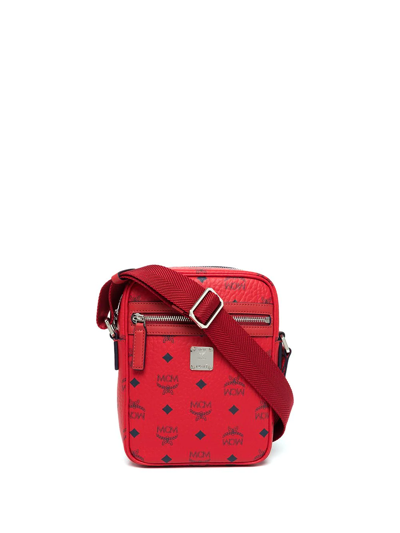 Shop Mcm Mini N/s Klassik Crossbody Bag In Red