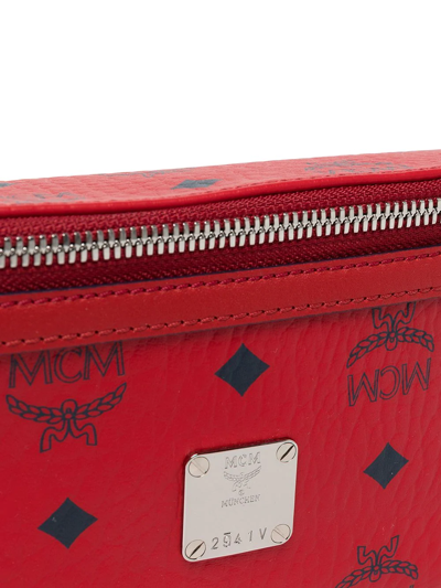 Shop Mcm Medium Fursten Monogram Belt Bag In Red