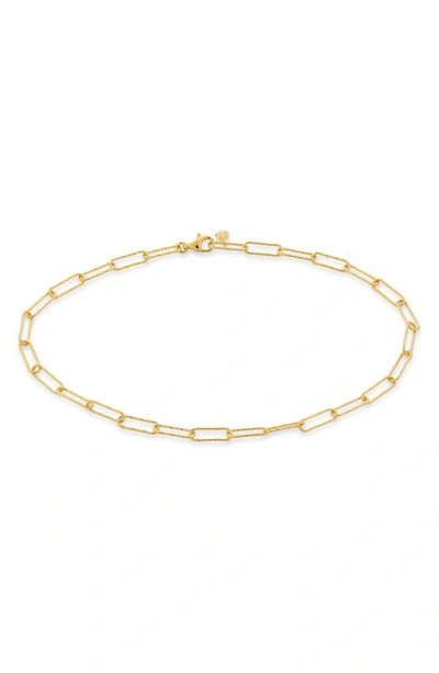 Monica Vinader Gold Plated Vermeil Silver Alta Textured Chain Bracelet In Yellow Gold