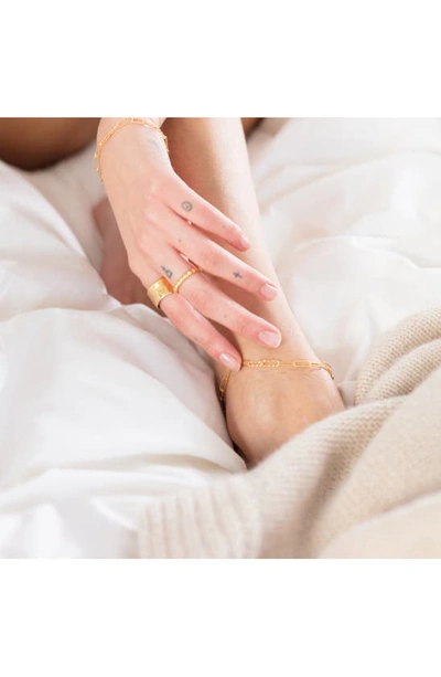 Monica Vinader Gold Plated Vermeil Silver Alta Textured Chain Bracelet In Yellow Gold