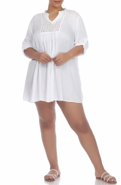 Boho Me Crochet Trim Coverup In White