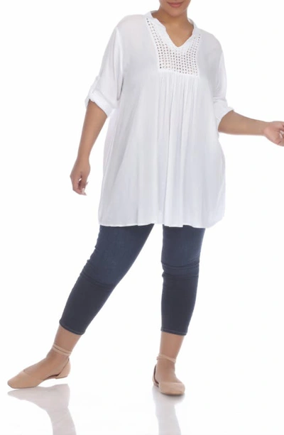Boho Me Crochet Trim Coverup In White