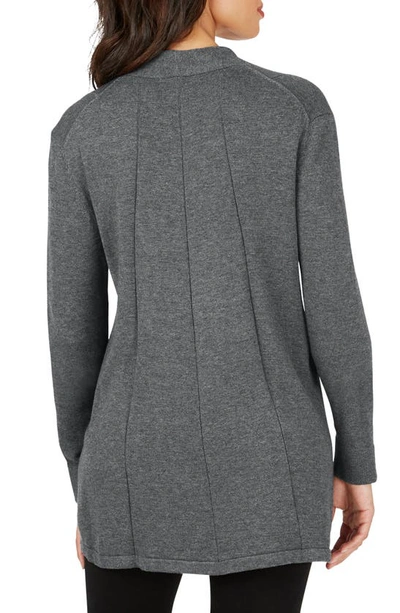 Shop Foxcroft Bethanie Open Front Cardigan In Granite