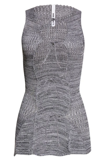Shop A. Roege Hove Marie Ribbed Cotton Blend Sweater Tank In Grey Melange