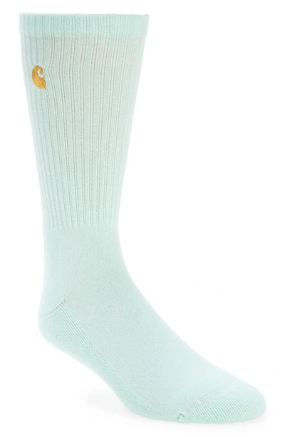 Shop Carhartt Chase Crew Socks In Pale Spearmint / Gold