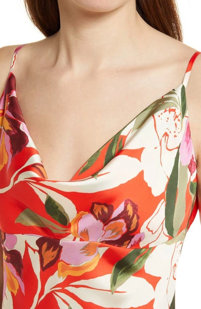 Shop Adelyn Rae Faith Floral Print Slipdress In Mandarin Red