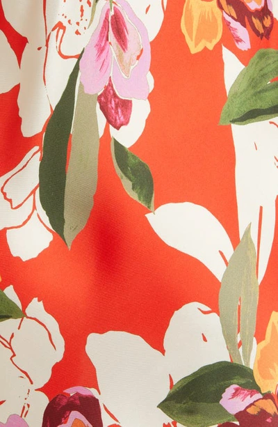 Shop Adelyn Rae Faith Floral Print Slipdress In Mandarin Red
