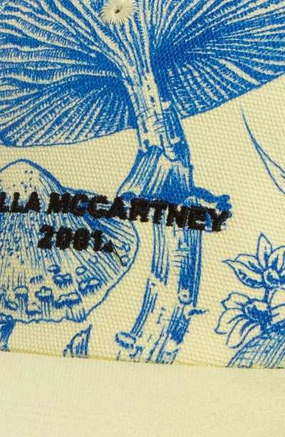 Shop Stella Mccartney Fungi Print Embroidered Logo Cotton Baseball Cap In 7250 - Banana