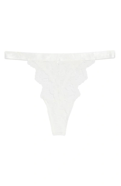 Coquette Bra & High Waist Thong Set In White