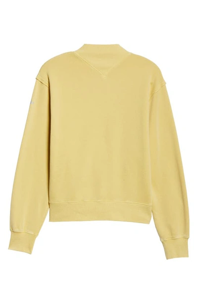 Shop Alo Yoga Freestyle Mock Neck Sweatshirt In Sulphur Wash