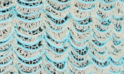 Shop Acne Studios Kelroy Open Knit Cotton Blend Miniskirt In Aqua Blue
