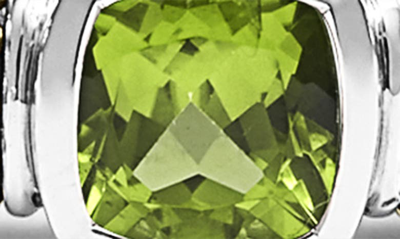 Lagos Sterling Silver & 18k Yellow Gold Caviar Color Peridot Solitaire Link Bracelet In Peridot