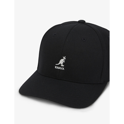 Shop Kangol Logo-embroidered Woven Baseball Cap In Black