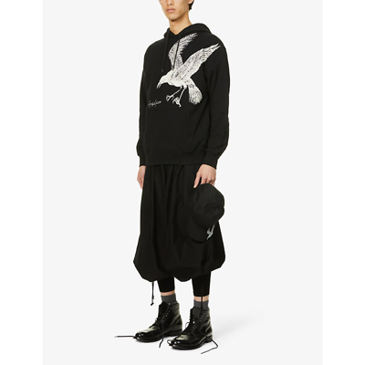 Shop Yohji Yamamoto X New Era Raven-print Cotton-jersey Hoody In Black