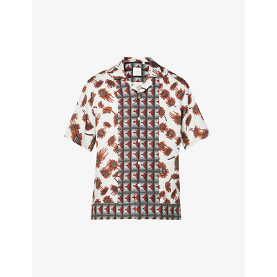 Shop Paul Smith Floral-print Relaxed-fit Woven Shirt In Brick Red