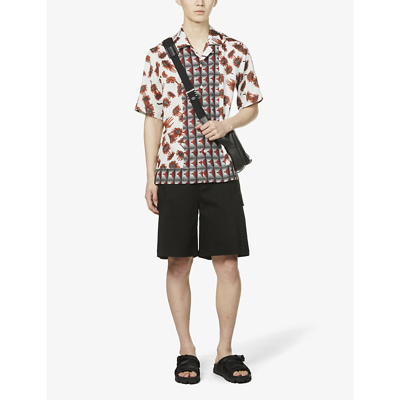 Shop Paul Smith Floral-print Relaxed-fit Woven Shirt In Brick Red