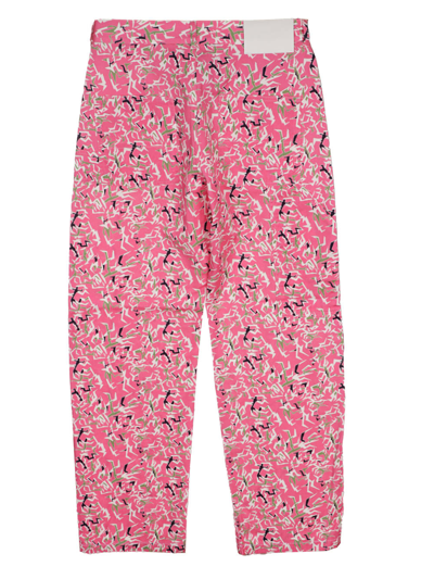 Shop Paccbet Workwear Floral Pants In Pink