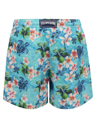 Shop Vilebrequin Swimwear Turtles Jungle In Light Blue