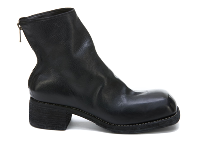 Shop Guidi Back Zip Booties In Black