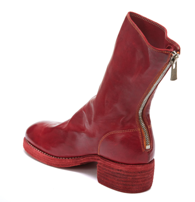 Shop Guidi Back Zip Booties In Red