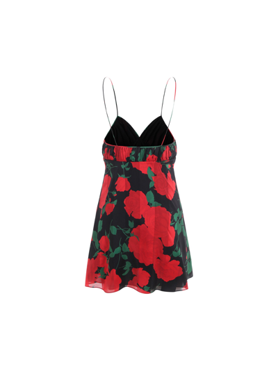 Shop Saint Laurent Dress In Noir Rouge Vert