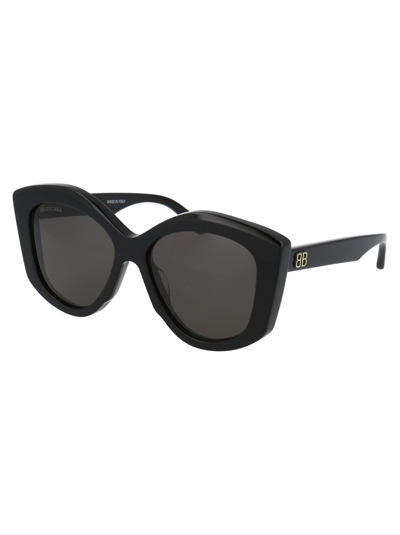 Shop Balenciaga Bb0126s Sunglasses In 001 Black Black Grey