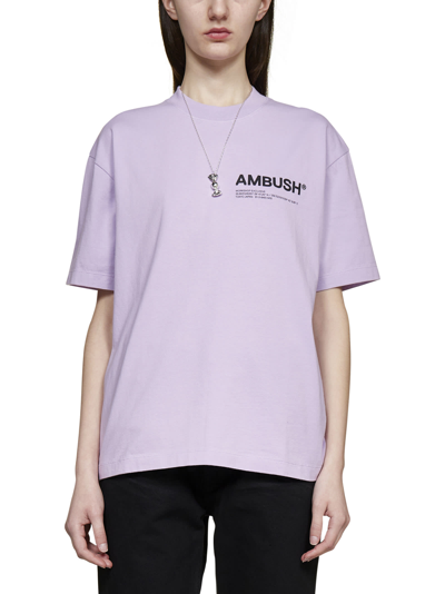 Shop Ambush T-shirt In Lavendula Black