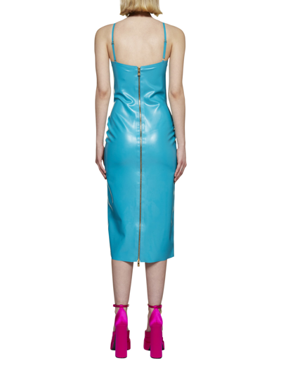 Shop Versace Dress In Turquoise