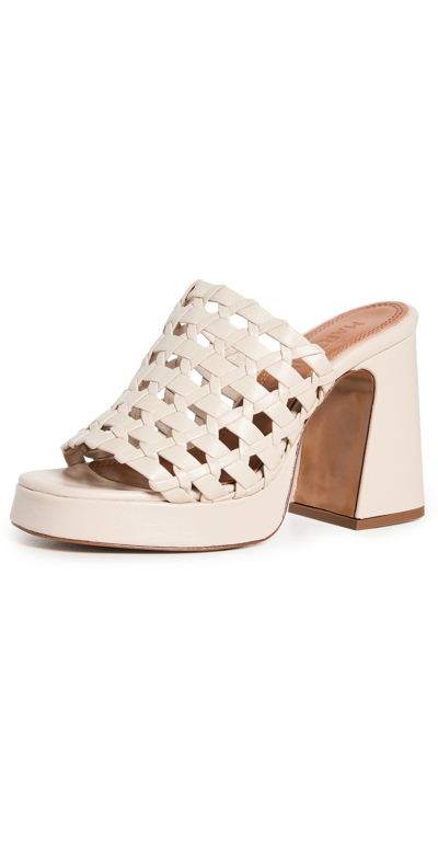 Shop Souliers Martinez Alba Woven Sandals In Trigo Woven Leather