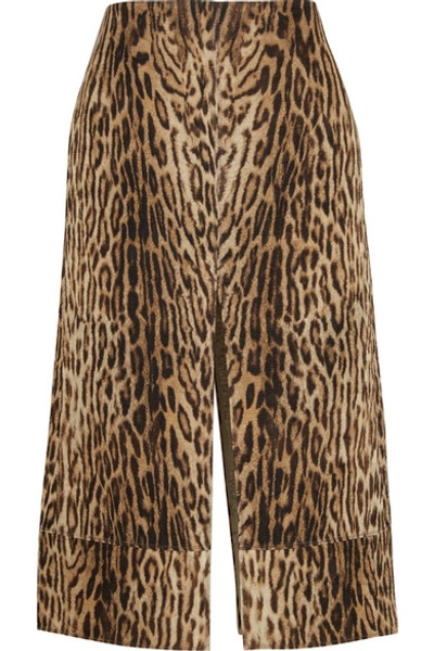 Chloé Leopard-print Cotton-blend Matelassé Skirt In Multi Coloured