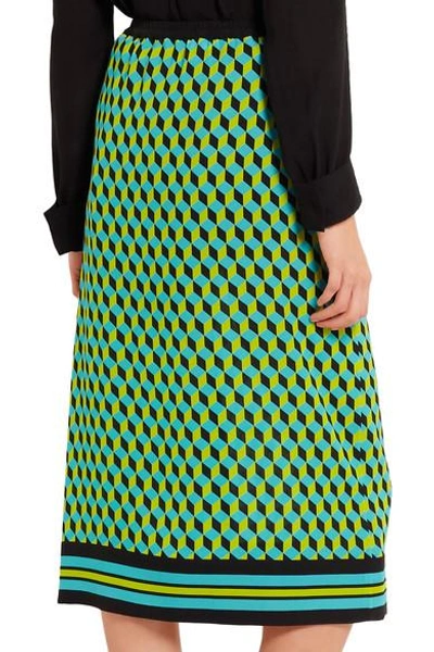 Shop Michael Kors Printed Wrap-effect Silk-crepe Skirt