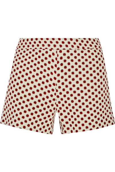 Alice And Olivia Woman Marisa Jacquard Shorts Red In Cream & Red