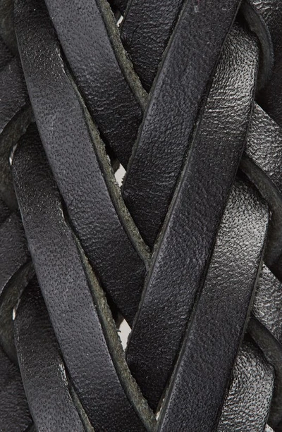 Shop Drake's Woven Leather Belt In Black