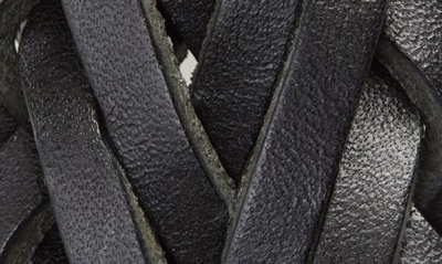 Shop Drake's Woven Leather Belt In Black
