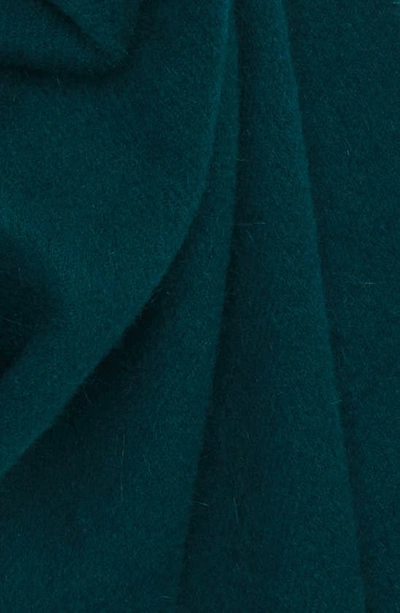 Shop Drake's Flag Fringed Wool & Angora Rabbit Hair Scarf In Green