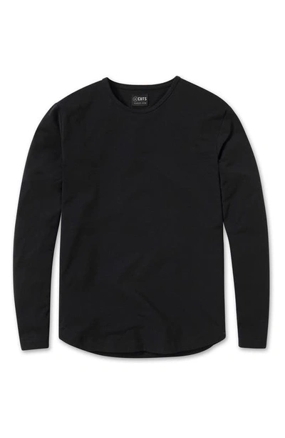Shop Cuts Ao Curved Hem Long Sleeve T-shirt In Black