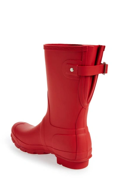 Shop Hunter Original Short Back Adjustable Rain Boot In Military Red