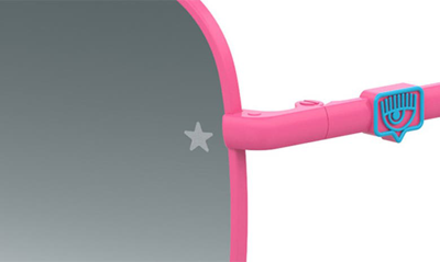 Shop Chiara Ferragni 57mm Square Metal Sunglasses In Pink/ Grey Shaded
