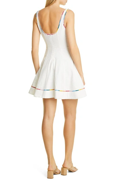 Shop Staud Mini Wells Sleeveless Cotton Twill Dress In White
