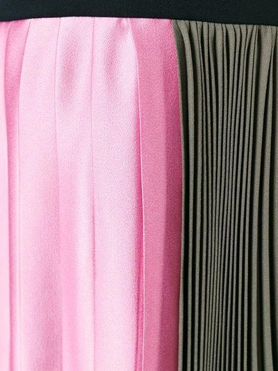 Shop Fausto Puglisi Lace Panel Pleated Dress In Multicolour
