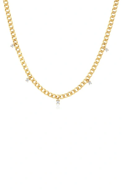 Shop Ef Collection Diamond Curb Chain Necklace In 14k Yellow Gold